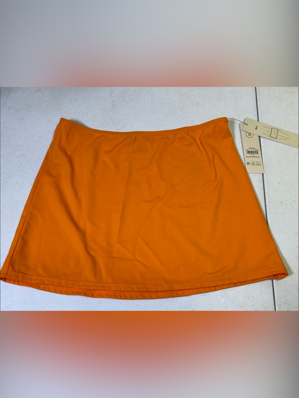 Women's swim Orange Pull-On Mini Skirt